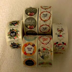 3000 pcs thank you sticker 1”/2.5 cm